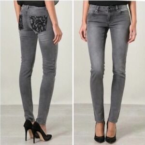 Michael Kors Gray & Black Skinny Jeans Size 4 New